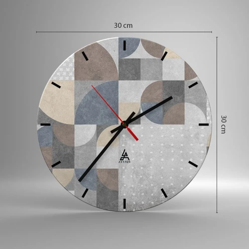 Wall clock - Clock on glass - Ceramic Fantasy - 30x30 cm