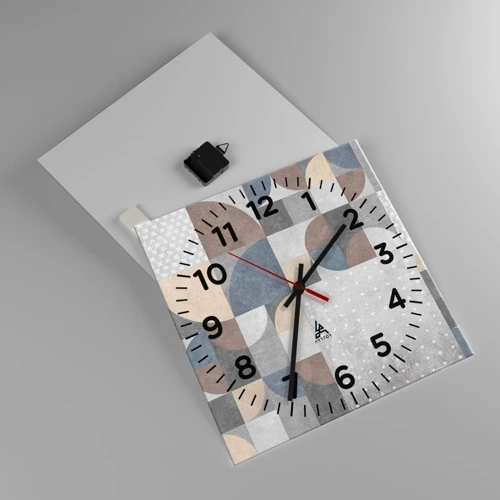 Wall clock - Clock on glass - Ceramic Fantasy - 40x40 cm