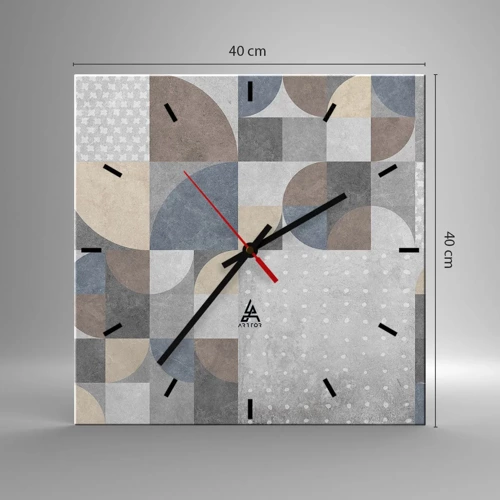 Wall clock - Clock on glass - Ceramic Fantasy - 40x40 cm