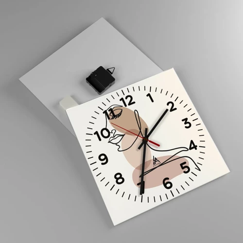 Wall clock - Clock on glass - Certain Line of Beauty - 30x30 cm