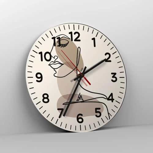 Wall clock - Clock on glass - Certain Line of Beauty - 30x30 cm