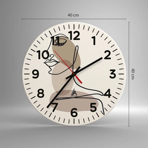Wall clock - Clock on glass - Certain Line of Beauty - 40x40 cm