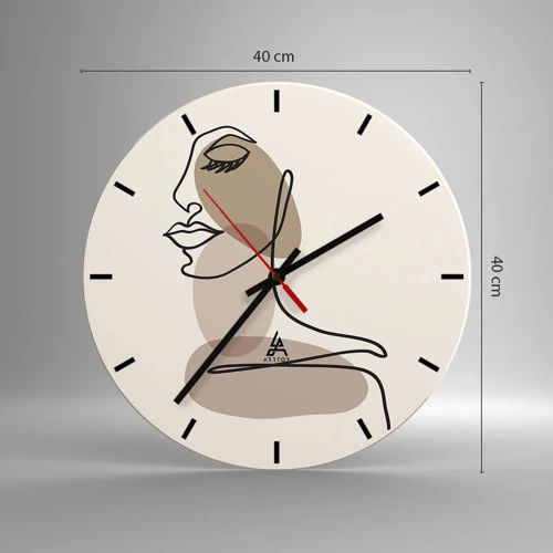 Wall clock - Clock on glass - Certain Line of Beauty - 40x40 cm