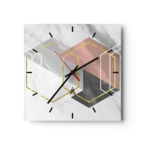 Wall clock - Clock on glass - Chain Composition - 30x30 cm