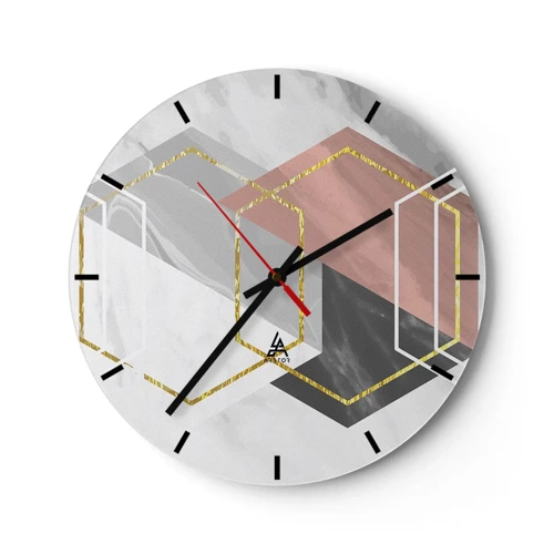 Wall clock - Clock on glass - Chain Composition - 30x30 cm