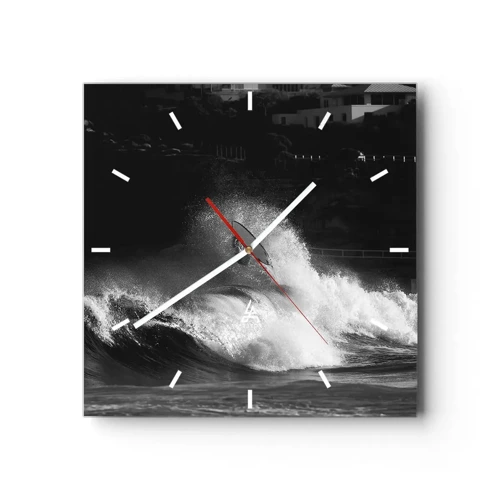 Wall clock - Clock on glass - Challenge Accepted! - 30x30 cm