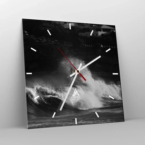 Wall clock - Clock on glass - Challenge Accepted! - 30x30 cm