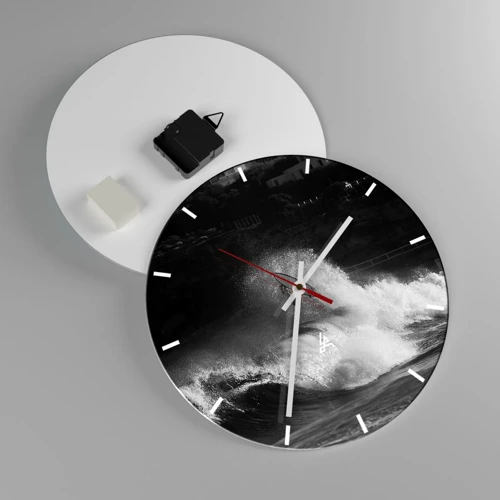 Wall clock - Clock on glass - Challenge Accepted! - 30x30 cm