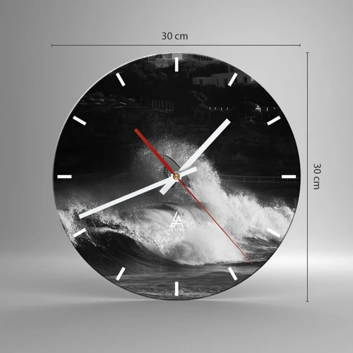 Wall clock - Clock on glass - Challenge Accepted! - 30x30 cm