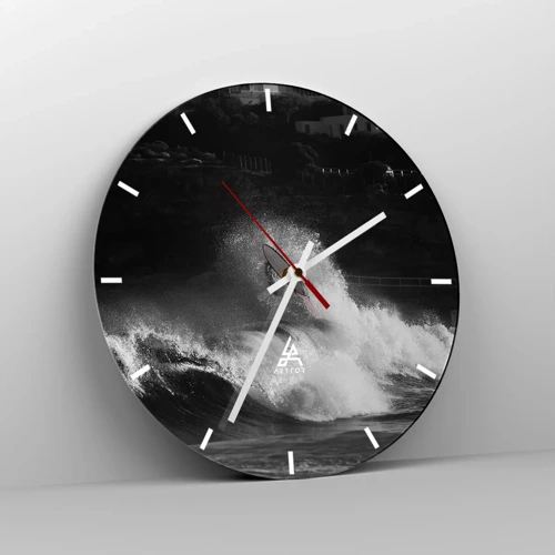 Wall clock - Clock on glass - Challenge Accepted! - 30x30 cm