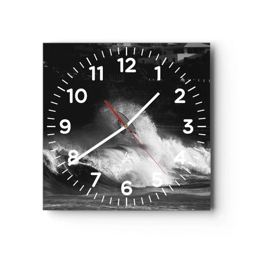 Wall clock - Clock on glass - Challenge Accepted! - 40x40 cm