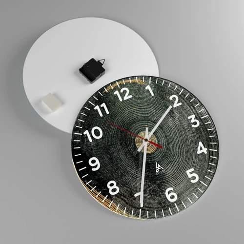 Wall clock - Clock on glass - Change and Persistance - 40x40 cm