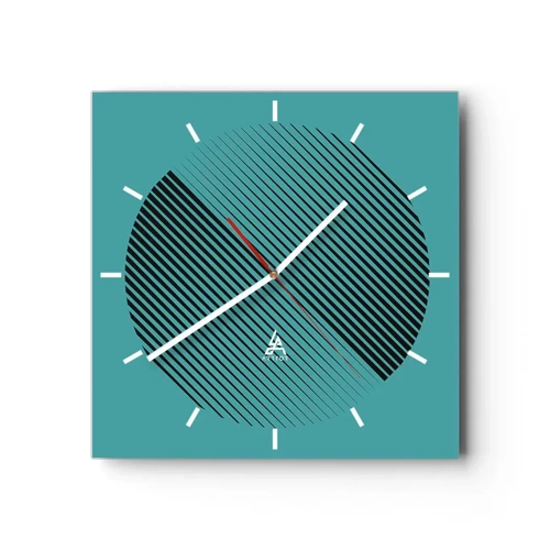 Wall clock - Clock on glass - Circle - Geometrical Variation - 40x40 cm