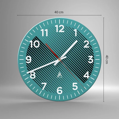 Wall clock - Clock on glass - Circle - Geometrical Variation - 40x40 cm