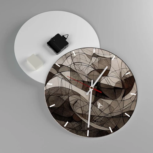 Wall clock - Clock on glass - Circulation of the Colours of the Earth - 30x30 cm