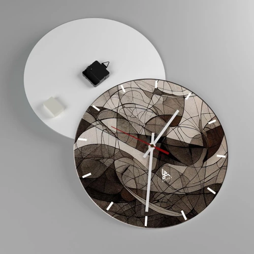 Wall clock - Clock on glass - Circulation of the Colours of the Earth - 40x40 cm