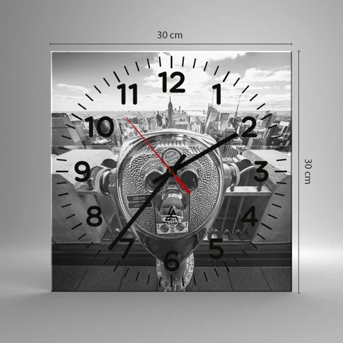 Wall clock - Clock on glass - City of Cities - 30x30 cm