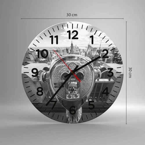 Wall clock - Clock on glass - City of Cities - 30x30 cm