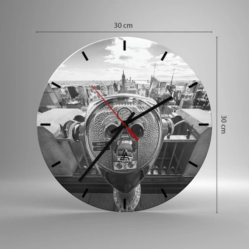 Wall clock - Clock on glass - City of Cities - 30x30 cm