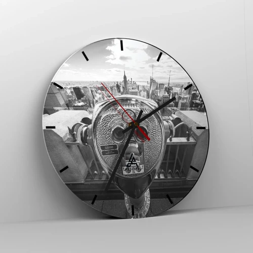 Wall clock - Clock on glass - City of Cities - 30x30 cm