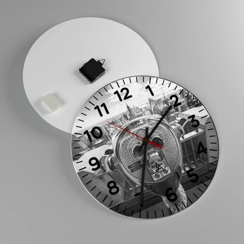 Wall clock - Clock on glass - City of Cities - 40x40 cm