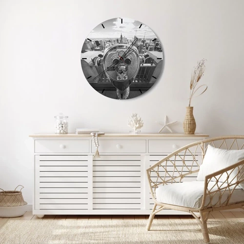 Wall clock - Clock on glass - City of Cities - 40x40 cm