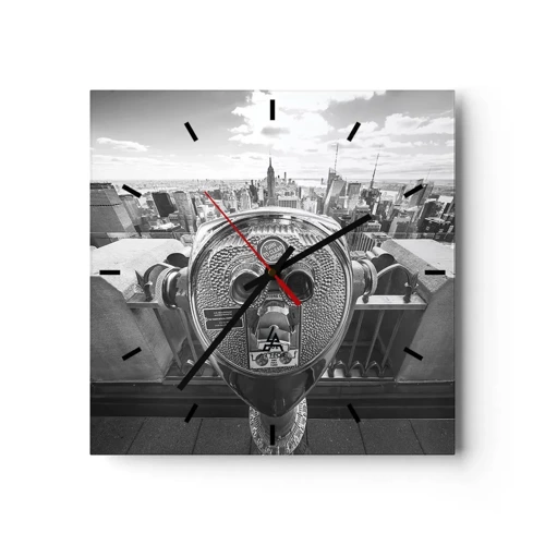 Wall clock - Clock on glass - City of Cities - 40x40 cm