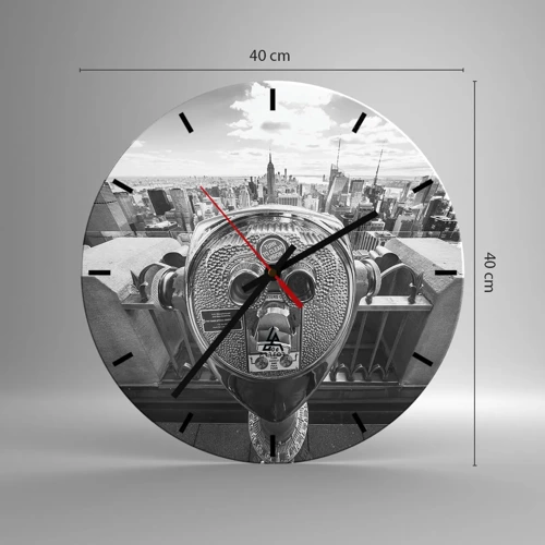 Wall clock - Clock on glass - City of Cities - 40x40 cm