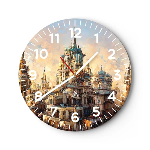 Wall clock - Clock on glass - City of Cities - 40x40 cm