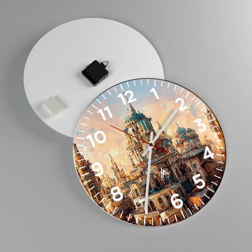 Wall clock - Clock on glass - City of Cities - 40x40 cm