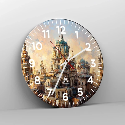 Wall clock - Clock on glass - City of Cities - 40x40 cm