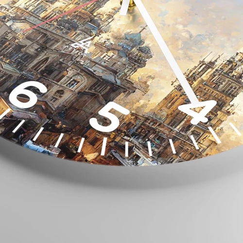 Wall clock - Clock on glass - City of Cities - 40x40 cm