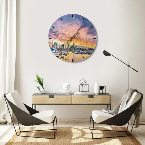 Wall clock - Clock on glass - City of a Thousand Sailors - 30x30 cm