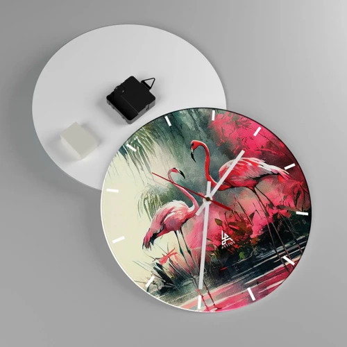 Wall clock - Clock on glass - Class of Natural Charm - 30x30 cm