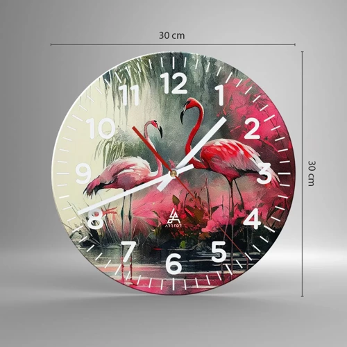 Wall clock - Clock on glass - Class of Natural Charm - 30x30 cm