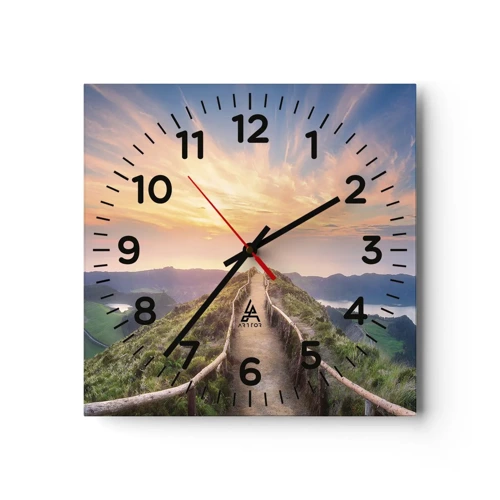 Wall clock - Clock on glass - Close to Heaven - 30x30 cm