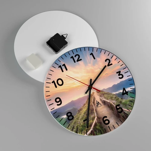 Wall clock - Clock on glass - Close to Heaven - 30x30 cm