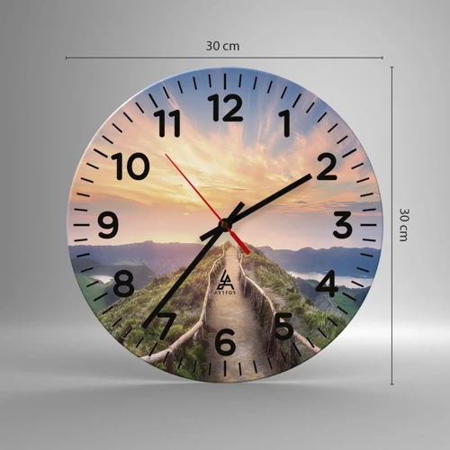 Wall clock - Clock on glass - Close to Heaven - 30x30 cm