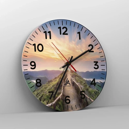 Wall clock - Clock on glass - Close to Heaven - 30x30 cm