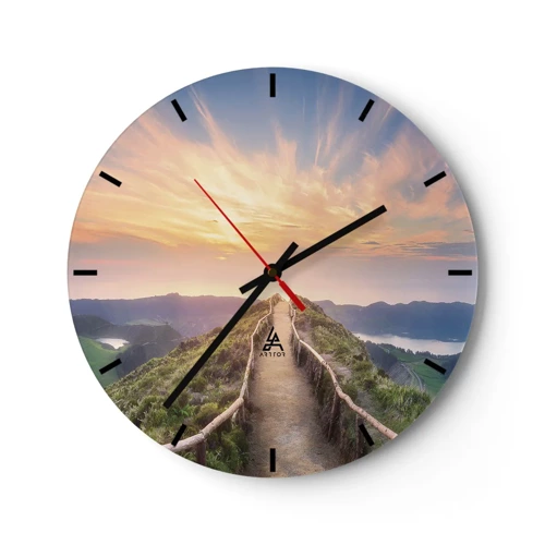 Wall clock - Clock on glass - Close to Heaven - 40x40 cm