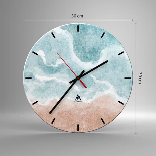 Wall clock - Clock on glass - Cloudy Abstract - 30x30 cm