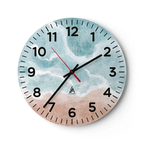 Wall clock - Clock on glass - Cloudy Abstract - 30x30 cm