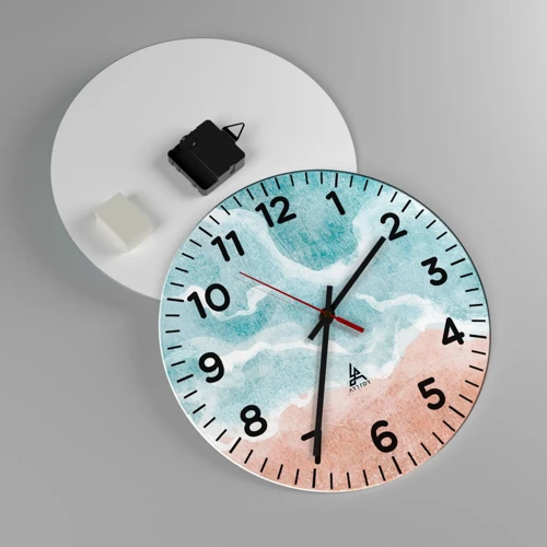 Wall clock - Clock on glass - Cloudy Abstract - 30x30 cm