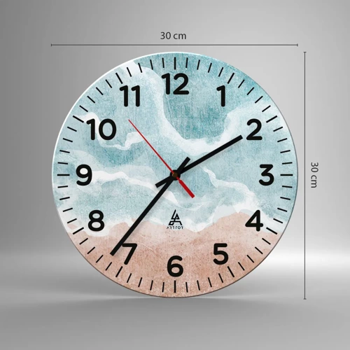 Wall clock - Clock on glass - Cloudy Abstract - 30x30 cm