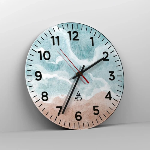 Wall clock - Clock on glass - Cloudy Abstract - 30x30 cm