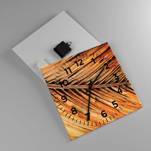 Wall clock - Clock on glass - Coconut Gold - 30x30 cm