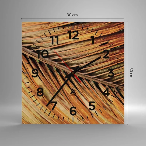 Wall clock - Clock on glass - Coconut Gold - 30x30 cm