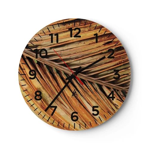 Wall clock - Clock on glass - Coconut Gold - 30x30 cm