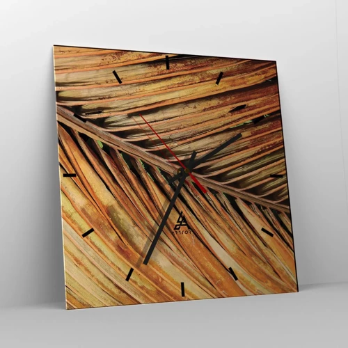 Wall clock - Clock on glass - Coconut Gold - 30x30 cm