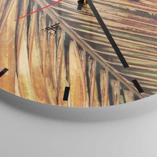 Wall clock - Clock on glass - Coconut Gold - 30x30 cm